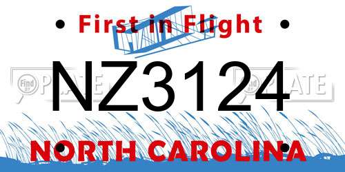 NZ3124 North Carolina License Plate