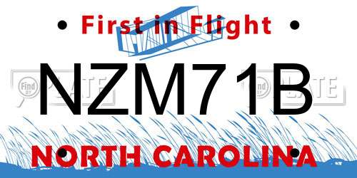 NZM71B North Carolina License Plate