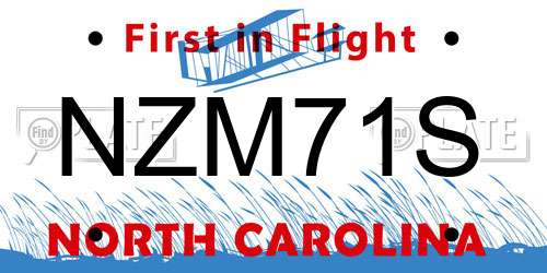 NZM71S North Carolina License Plate