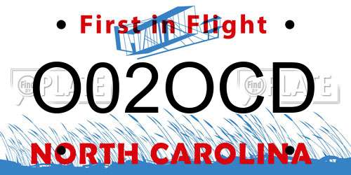 O02OCD North Carolina License Plate
