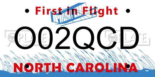 O02QCD North Carolina License Plate