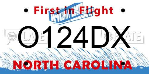 O124DX North Carolina License Plate