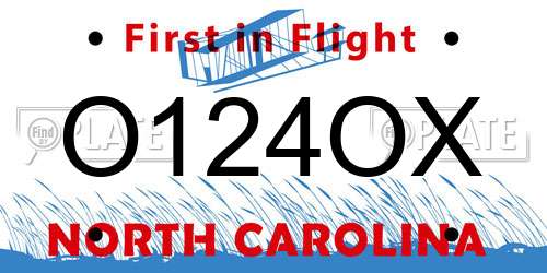 O124OX North Carolina License Plate