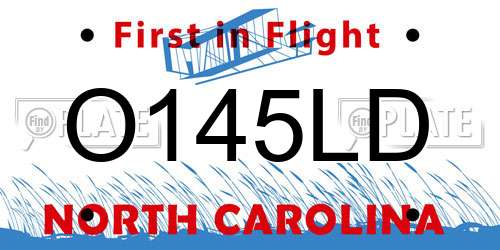 O145LD North Carolina License Plate