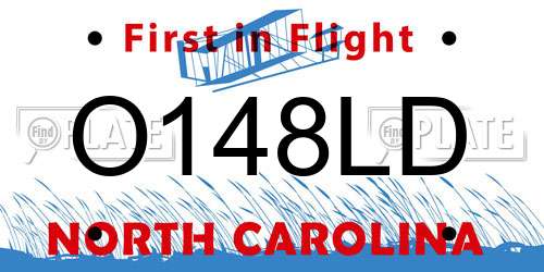 O148LD North Carolina License Plate