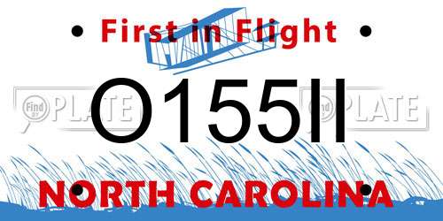 O155II North Carolina License Plate