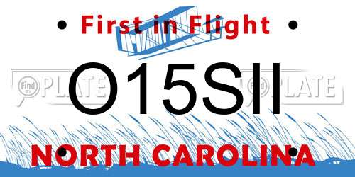 O15SII North Carolina License Plate