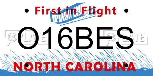 O16BES North Carolina License Plate