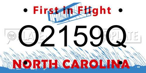O2159Q North Carolina License Plate