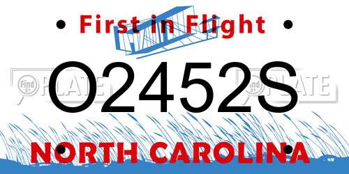 O2452S North Carolina License Plate