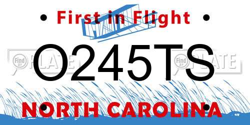 O245TS North Carolina License Plate