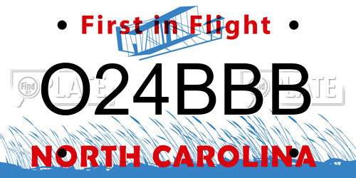 O24BBB North Carolina License Plate
