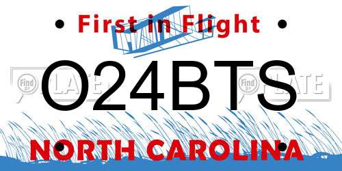 O24BTS North Carolina License Plate