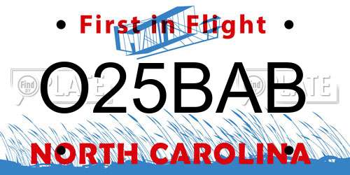 O25BAB North Carolina License Plate