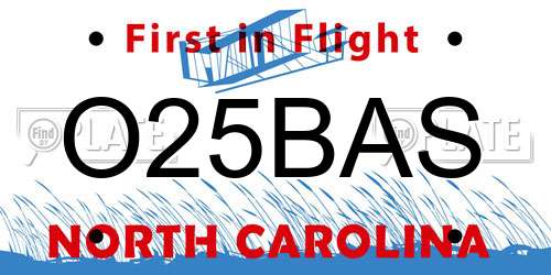 O25BAS North Carolina License Plate