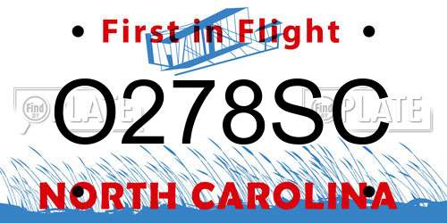 O278SC North Carolina License Plate