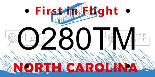O280TM North Carolina License Plate