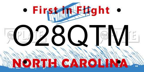 O28QTM North Carolina License Plate