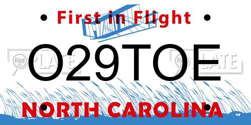 O29TOE North Carolina License Plate