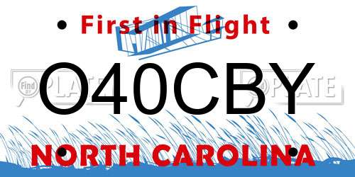 O40CBY North Carolina License Plate