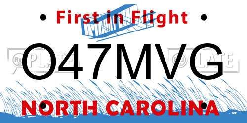 O47MVG North Carolina License Plate
