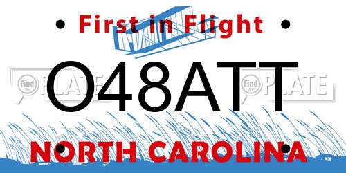 O48ATT North Carolina License Plate