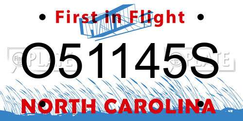 O51145S North Carolina License Plate