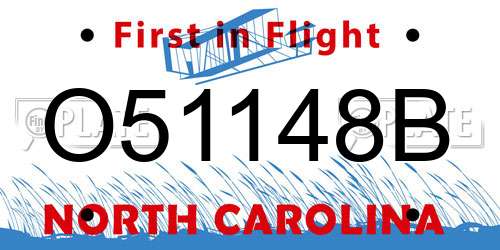 O51148B North Carolina License Plate