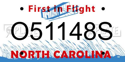 O51148S North Carolina License Plate