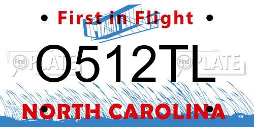O512TL North Carolina License Plate