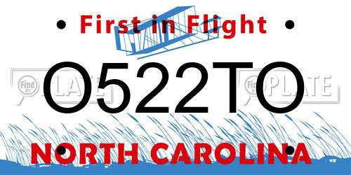 O522TO North Carolina License Plate