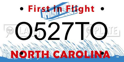 O527TO North Carolina License Plate