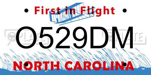 O529DM North Carolina License Plate