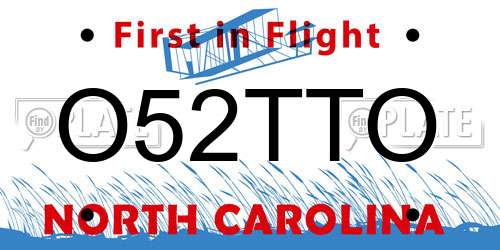 O52TTO North Carolina License Plate