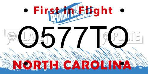 O577TO North Carolina License Plate