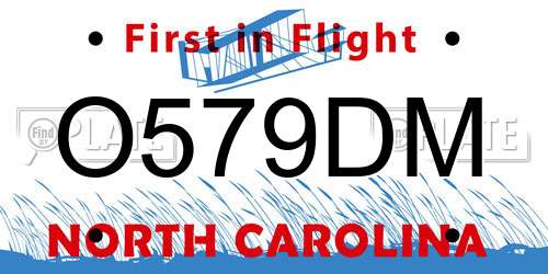 O579DM North Carolina License Plate