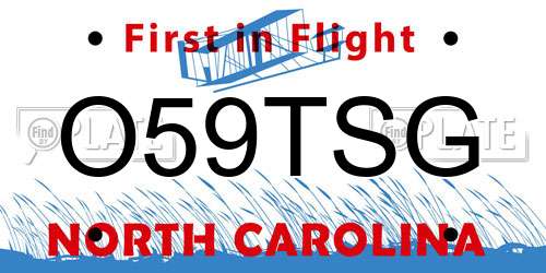 O59TSG North Carolina License Plate
