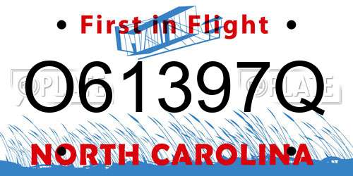 O61397Q North Carolina License Plate