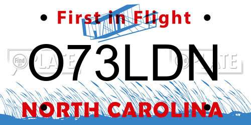 O73LDN North Carolina License Plate