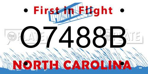 O7488B North Carolina License Plate