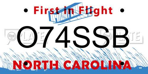 O74SSB North Carolina License Plate