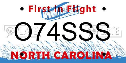 O74SSS North Carolina License Plate