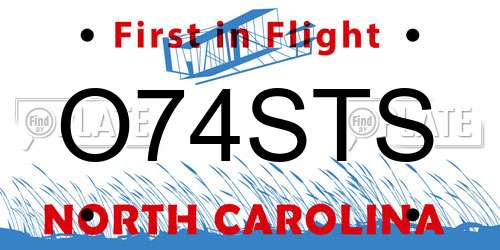 O74STS North Carolina License Plate