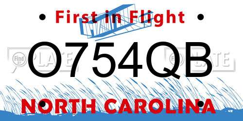 O754QB North Carolina License Plate