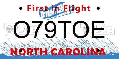 O79TOE North Carolina License Plate