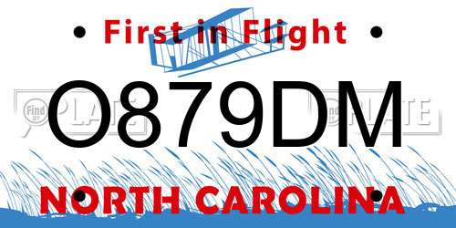 O879DM North Carolina License Plate