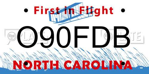 O90FDB North Carolina License Plate