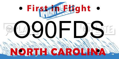 O90FDS North Carolina License Plate