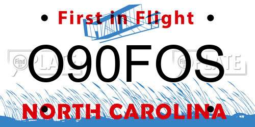O90FOS North Carolina License Plate