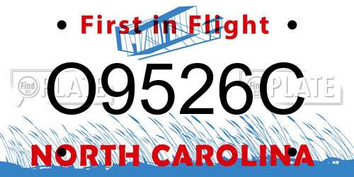 O9526C North Carolina License Plate